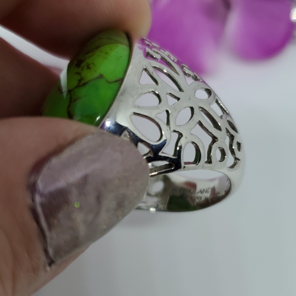 Green turquoise ring size 7 - Picture 5 of 7